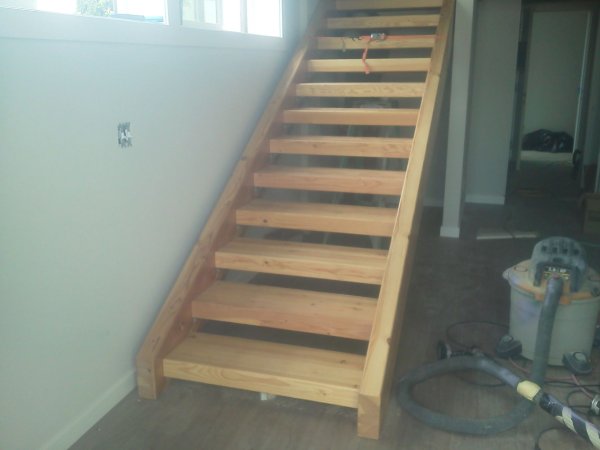 Open-Tread Beam Staircase - Interior Beam Stairs by Cabe Construction, LLC