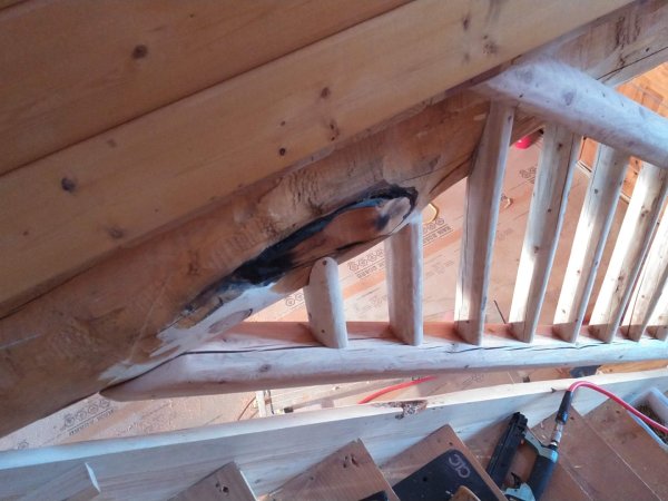 Log Stairs & Railing - Image 10 by Cabe Construction, LLC